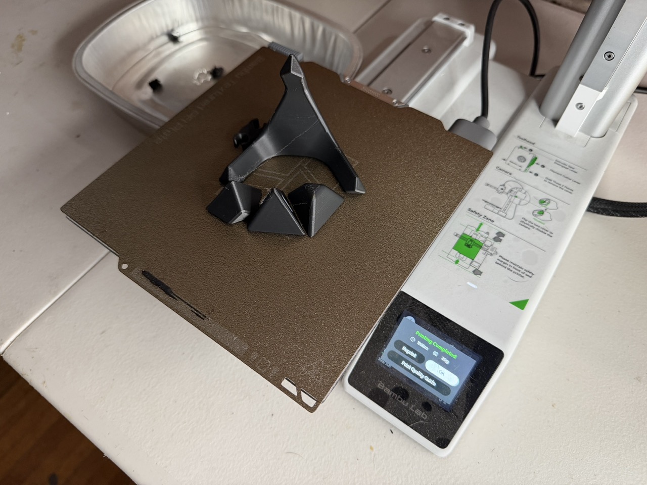 The completed painter's pyramid print, fresh off the build plate